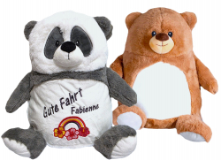 Plüsch Panda oder Braunbär (35cm) mit Motiv/Name & Datum